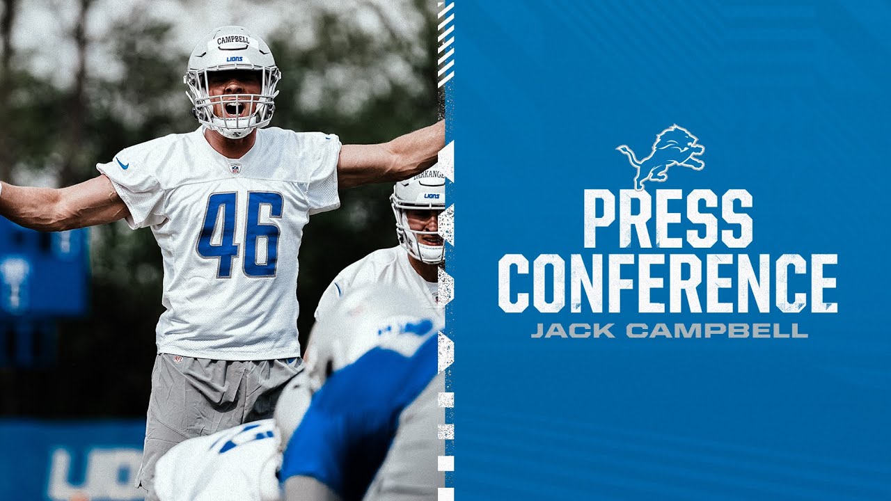 Jack Campbell speaks to the media during rookie minicamp Jack Campbell speaks to the media during rookie minicamp
