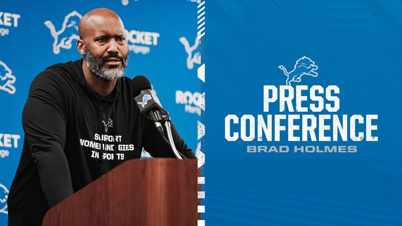 Executive Vice President and General Manager Brad Holmes pre-draft press conference Executive Vice President and General Manager Brad Holmes pre-draft press conference