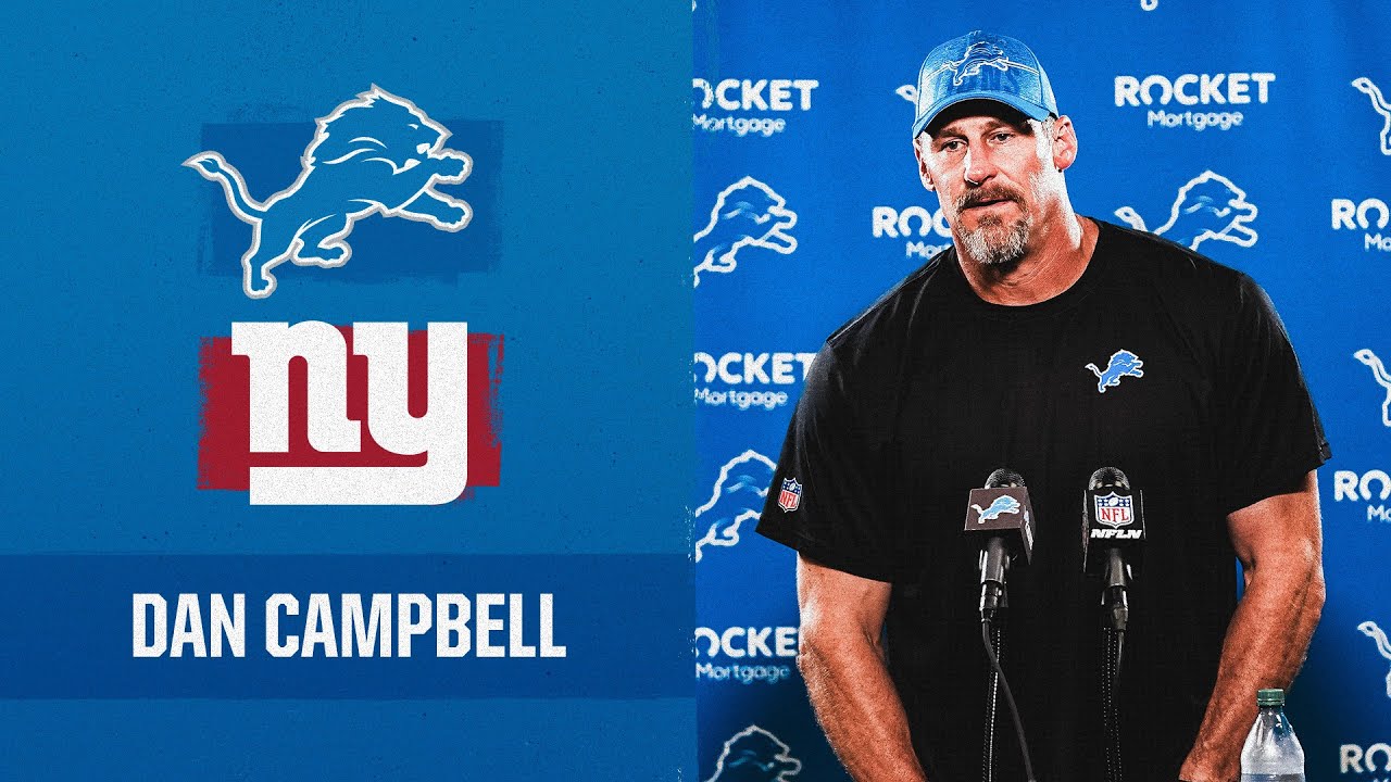 Dan Campbell postgame media availability | 2023 Preseason Week 1: Lions vs. Giants Dan Campbell postgame media availability | 2023 Preseason Week 1: Lions vs. Giants