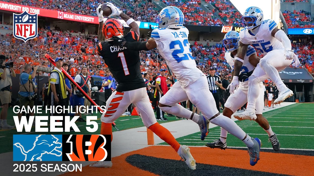 Detroit Lions vs. Cincinnati Bengals Game Highlights | NFL 2025 Season Week 5 Detroit Lions vs. Cincinnati Bengals Game Highlights | NFL 2025 Season Week 5