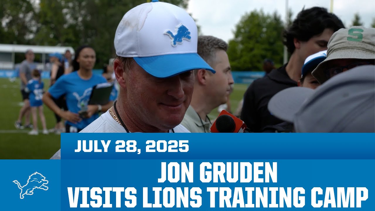 Jon Gruden visits the Detroit Lions Training Camp Jon Gruden visits the Detroit Lions Training Camp