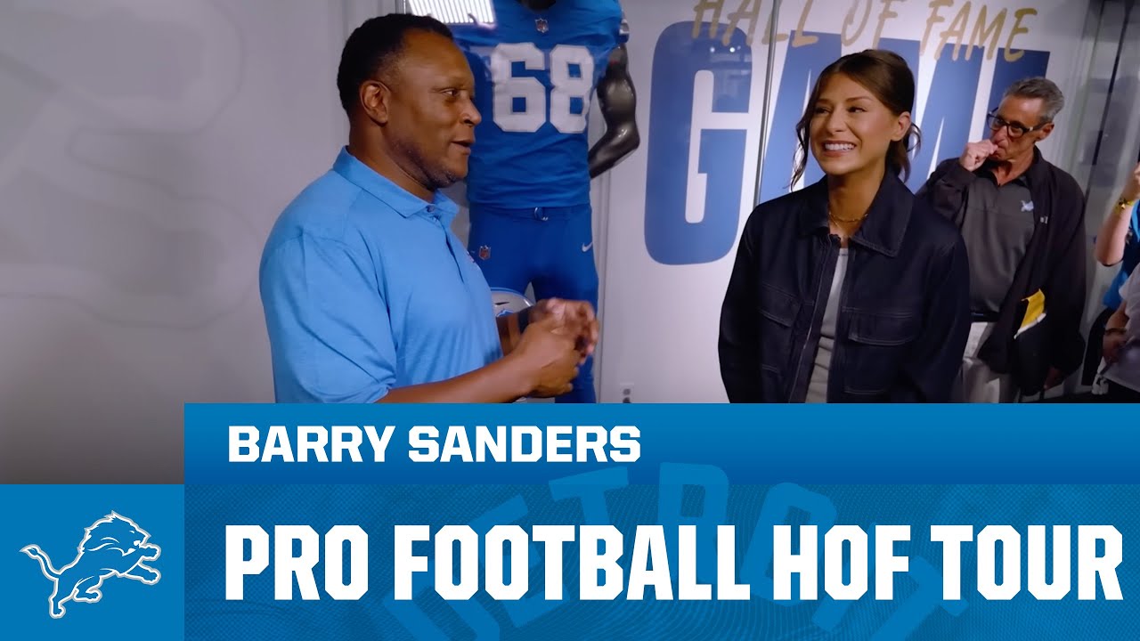 Barry Sanders at the Pro Football Hall of Fame Barry Sanders at the Pro Football Hall of Fame