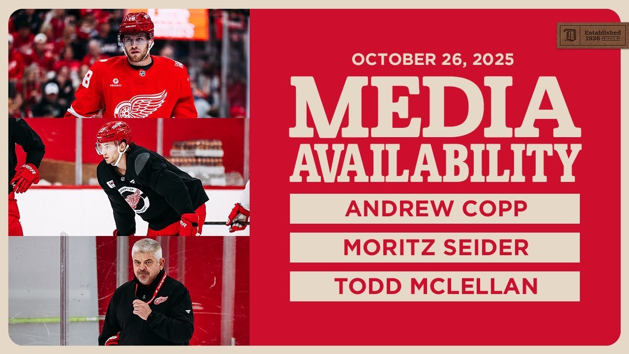 Andrew Copp, Moritz Seider, Todd McLellan Practice Media | October 26, 2025 Andrew Copp, Moritz Seider, Todd McLellan Practice Media | October 26, 2025