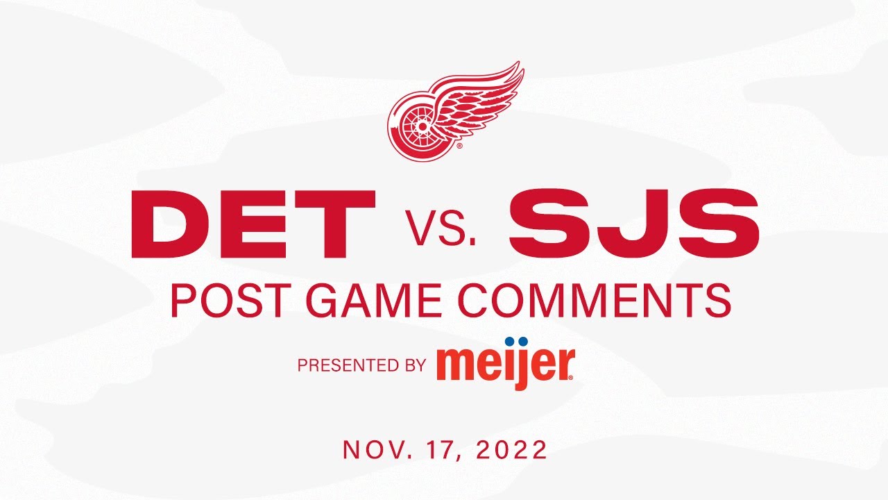Perron, Seider, Veleno and Coach Lalonde break down the Red Wings 7-4 win in San Jose Perron, Seider, Veleno and Coach Lalonde break down the Red Wings 7-4 win in San Jose