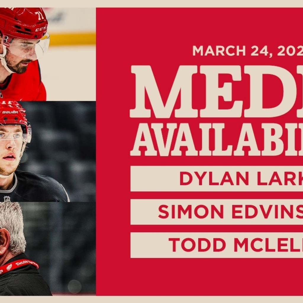 Dylan Larkin, Simon Edvinsson, Todd McLellan Morning Skate Media | March 24, 2026 Dylan Larkin, Simon Edvinsson, Todd McLellan Morning Skate Media | March 24, 2026