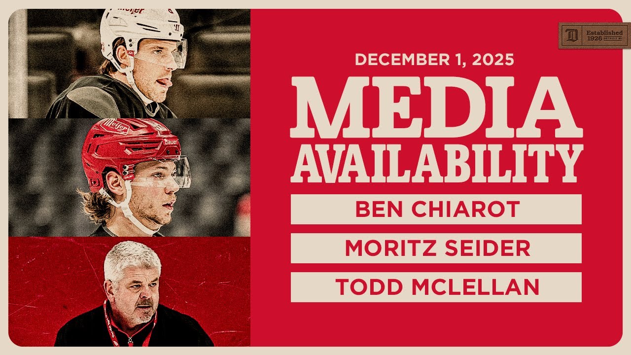 Ben Chiarot, Moriz Seider, Todd McLellan Practice Media | Dec. 1, 2025 Ben Chiarot, Moriz Seider, Todd McLellan Practice Media | Dec. 1, 2025