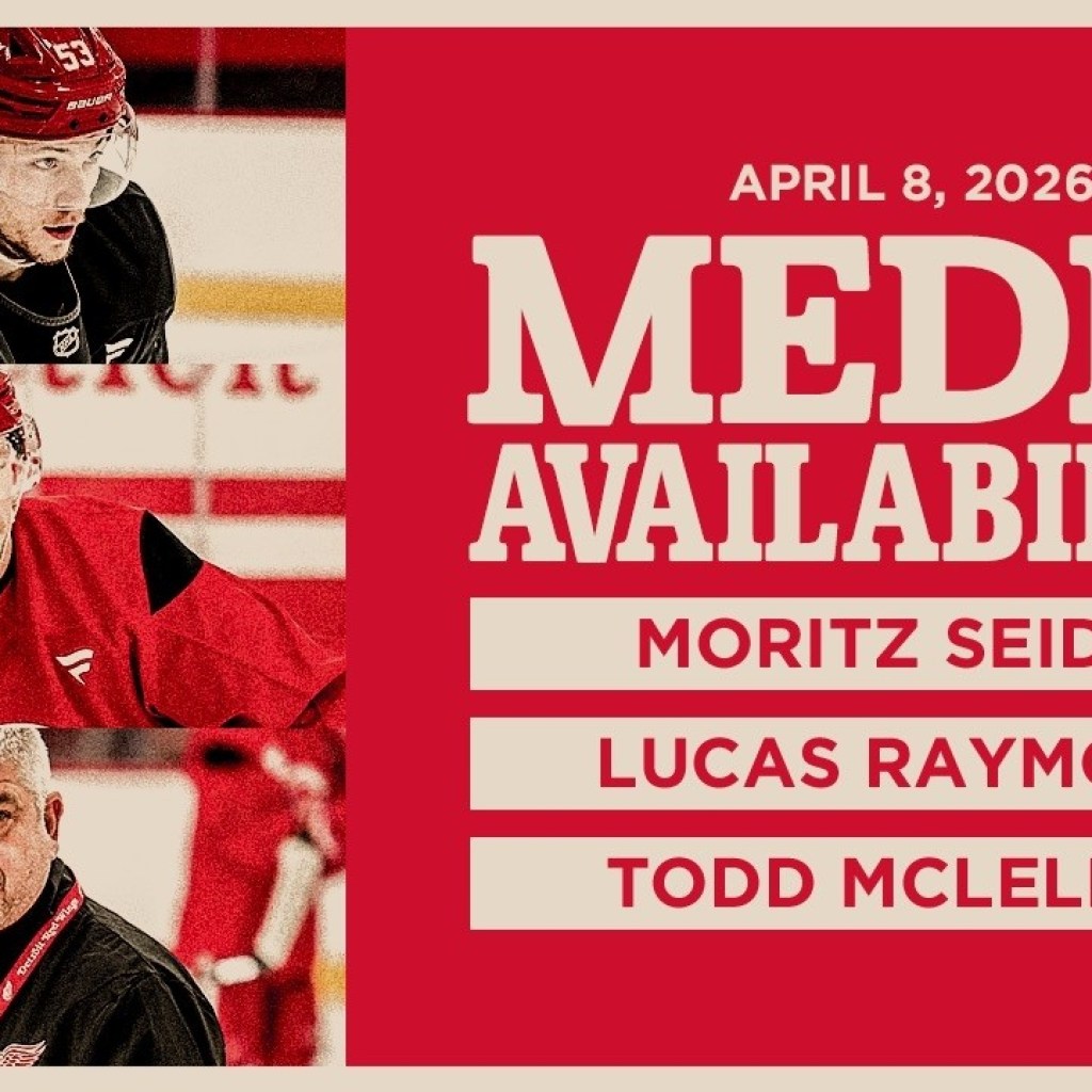 Moritz Seider, Lucas Raymond, Todd McLellan Practice Media | April 8, 2026 Moritz Seider, Lucas Raymond, Todd McLellan Practice Media | April 8, 2026