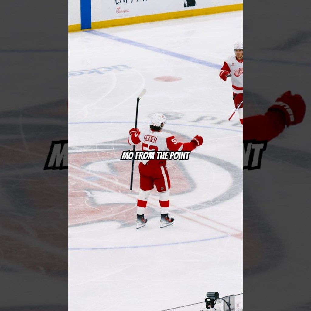 Moritz Seider nets a nice shot from the point in New Jersey Moritz Seider nets a nice shot from the point in New Jersey