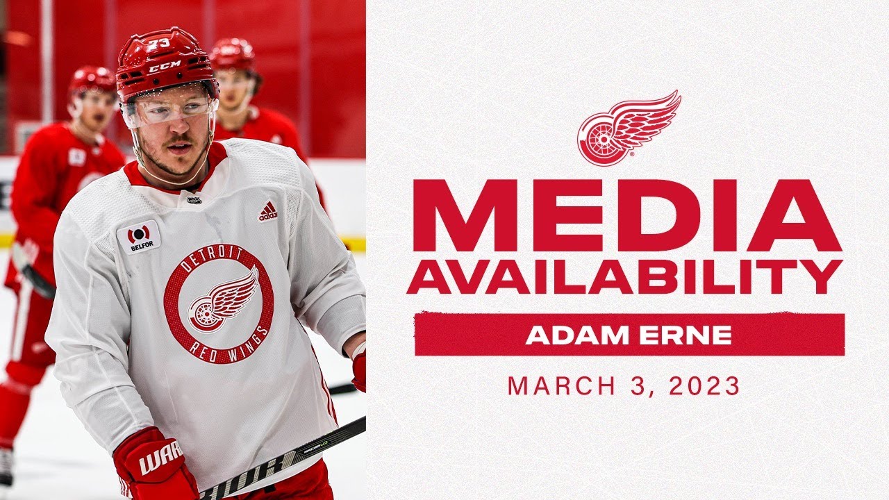 Adam Erne following Red Wings Practice | 3/2 Adam Erne following Red Wings Practice | 3/2