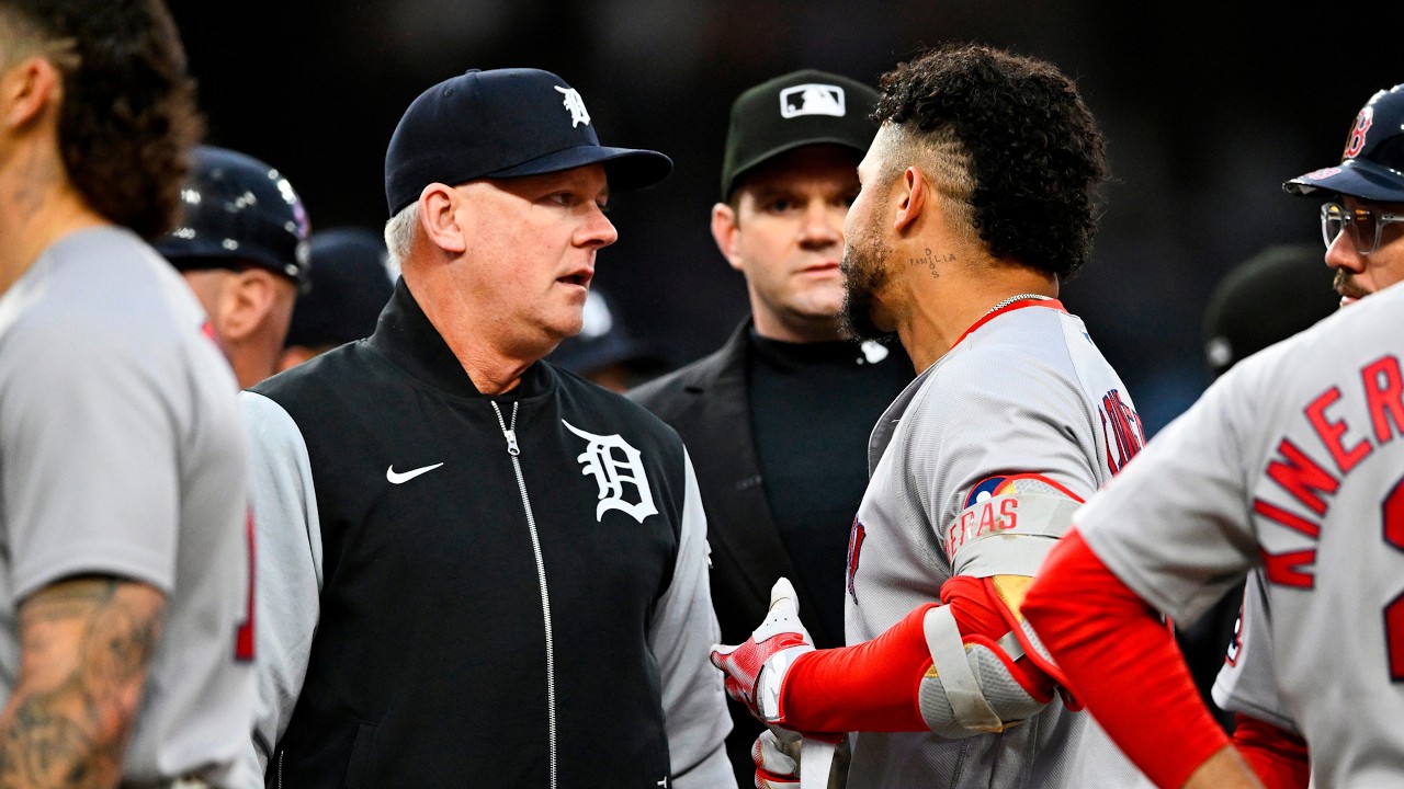 Benches clear in the 4th inning of the Red Sox-Tigers game in Detroit Benches clear in the 4th inning of the Red Sox-Tigers game in Detroit