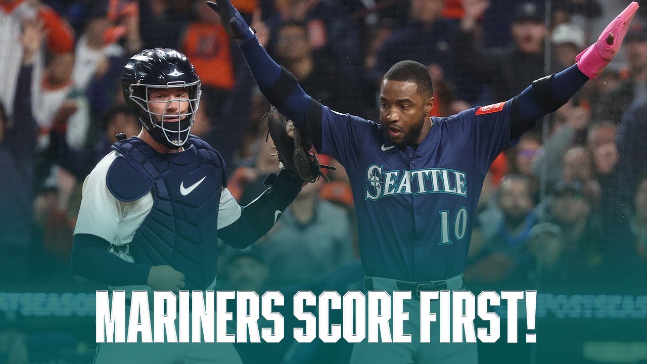 An UNUSUAL play at the plate gives the Mariners an early lead in Game 3 of the ALDS! (Full inning) An UNUSUAL play at the plate gives the Mariners an early lead in Game 3 of the ALDS! (Full inning)