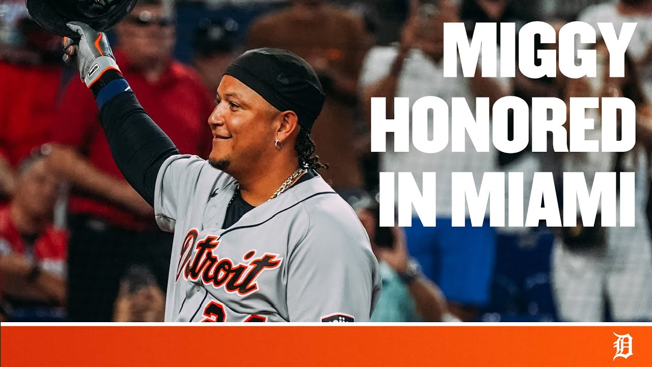 Miguel Cabrera receives standing ovation and hits a double in final trip to Miami Miguel Cabrera receives standing ovation and hits a double in final trip to Miami