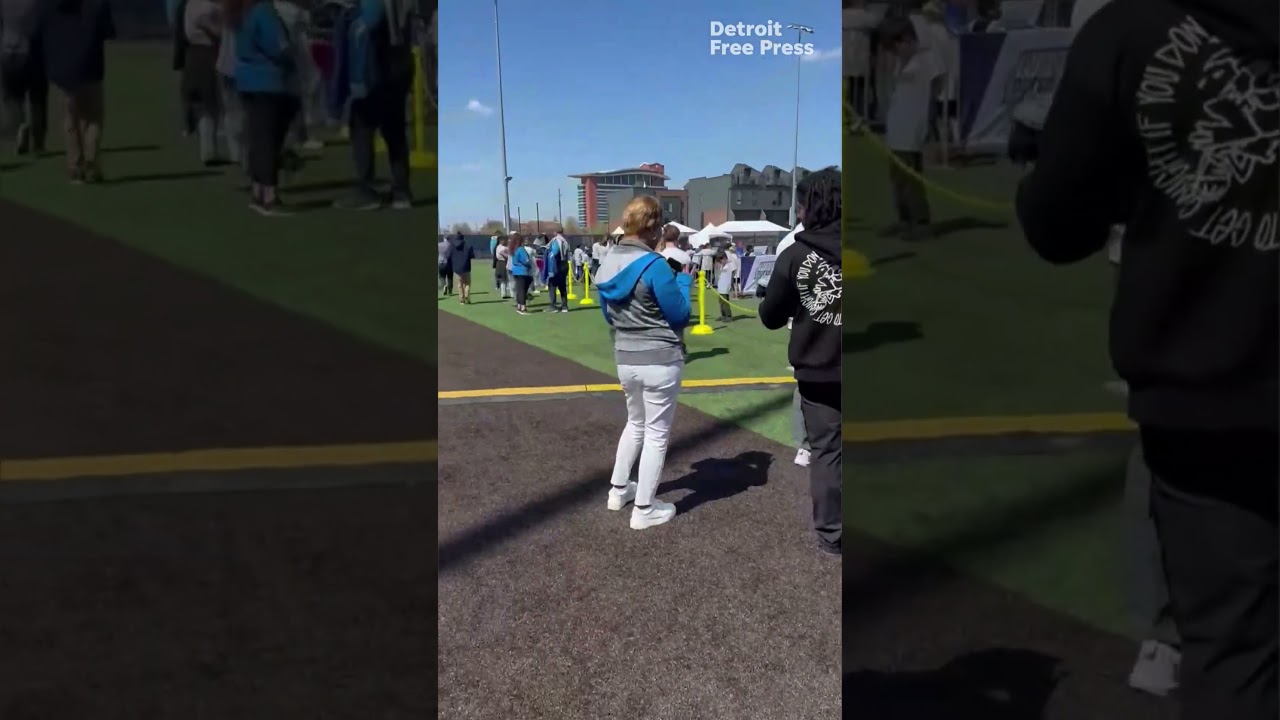 NFL draft Day 1: Former Tiger Stadium site hosts youth football clinic #nfldraft #detroittigers NFL draft Day 1: Former Tiger Stadium site hosts youth football clinic #nfldraft #detroittigers