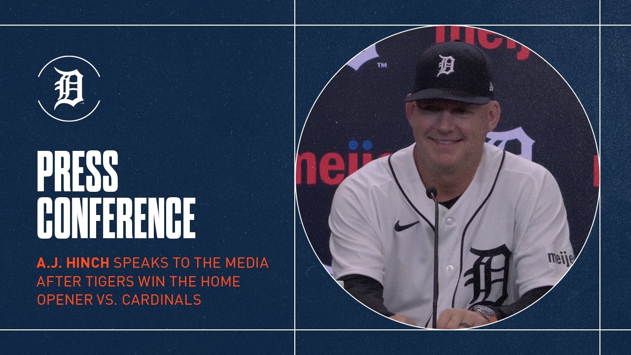 A.J. Hinch Recaps the Tigers Win vs. the Cardinals on Opening Day at Comerica Park A.J. Hinch Recaps the Tigers Win vs. the Cardinals on Opening Day at Comerica Park