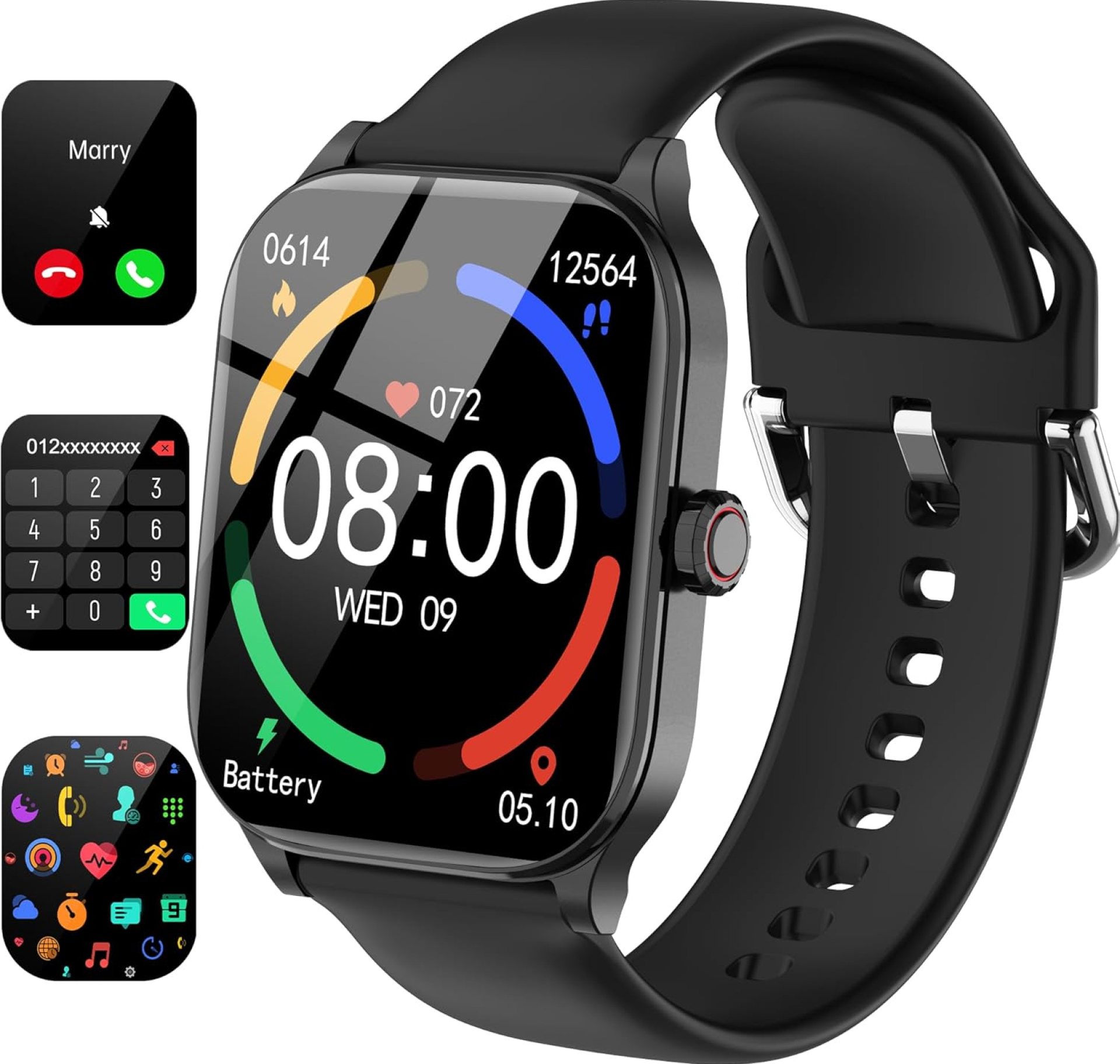 Smart Watch(Answer/Make Call), 2.01″ HD Smartwatch for Women Men, Fitness Tracker with 100+ Sport Modes, IP68 Waterproof, Heart Rate/Sleep/Spo2 Monitor, Activity Tracker for Android and iPhone Smart Watch(Answer/Make Call), 2.01″ HD Smartwatch for Women Men, Fitness Tracker with 100+ Sport Modes, IP68 Waterproof, Heart Rate/Sleep/Spo2 Monitor, Activity Tracker for Android and iPhone