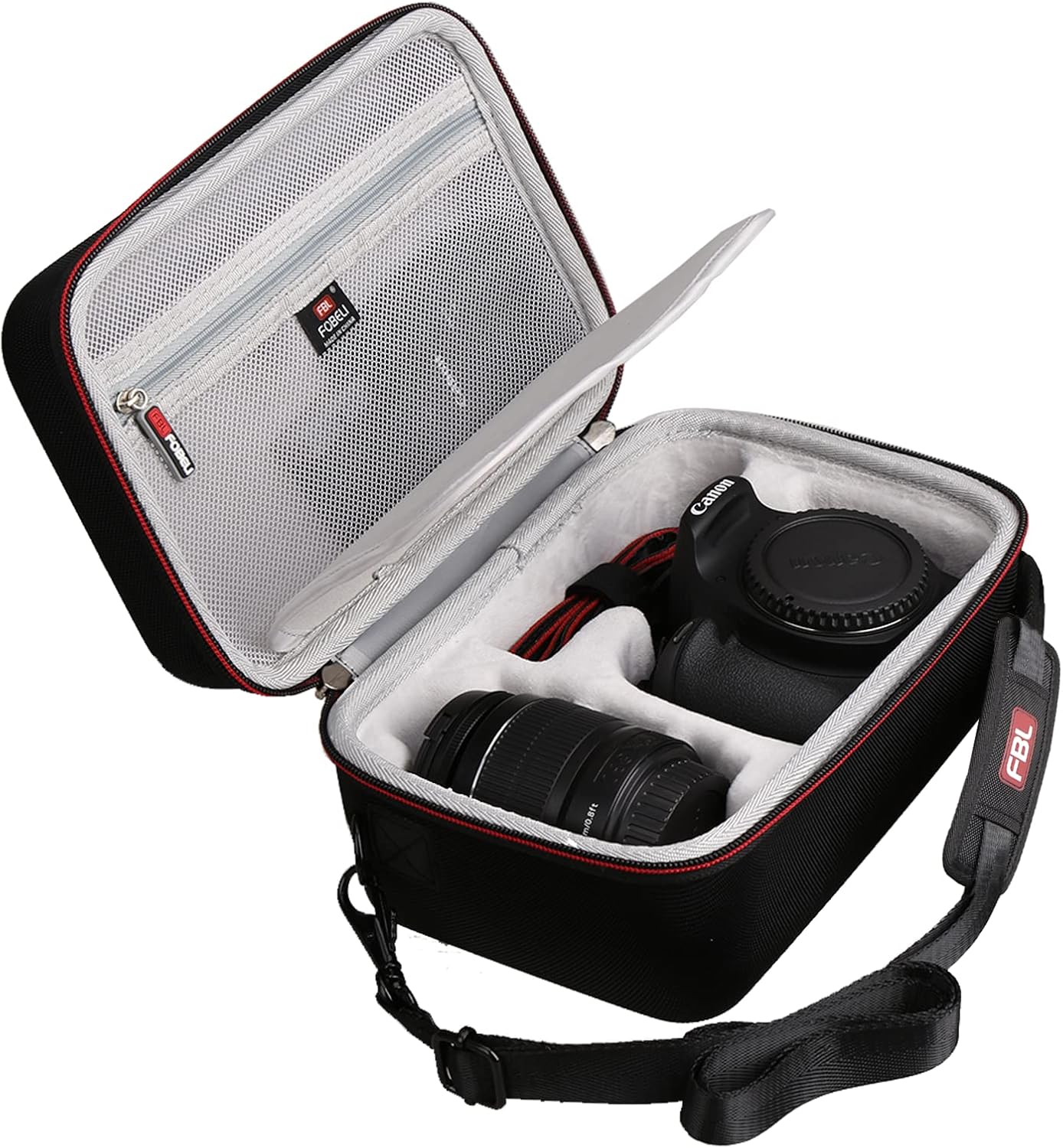 FBLFOBELI Hard Travel Carrying Case for Canon EOS Rebel T7 / T8i / T5 / R50 / R100 DSLR Camera with 18-55mm Lens, Protective Waterproof Storage Camera Bag (Black) FBLFOBELI Hard Travel Carrying Case for Canon EOS Rebel T7 / T8i / T5 / R50 / R100 DSLR Camera with 18-55mm Lens, Protective Waterproof Storage Camera Bag (Black)