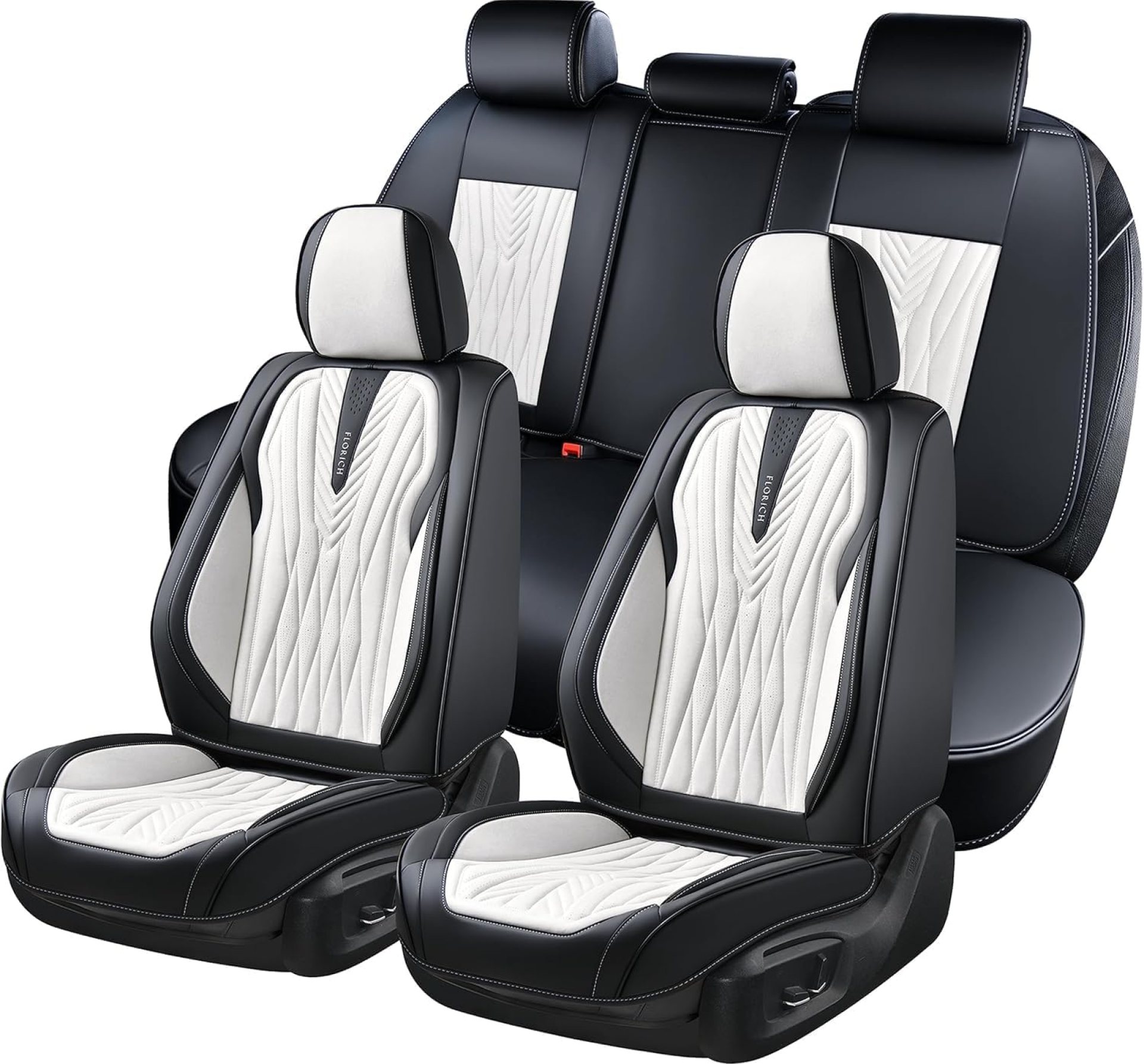 FLORICH Car Seat Covers Full Set, Leather Seat Covers for Cars 5 Seats, Waterproof Car Seat Protector,Automotive Seat Covers & Accessories Fit for SUV Sedan Truck-Black&White FLORICH Car Seat Covers Full Set, Leather Seat Covers for Cars 5 Seats, Waterproof Car Seat Protector,Automotive Seat Covers & Accessories Fit for SUV Sedan Truck-Black&White