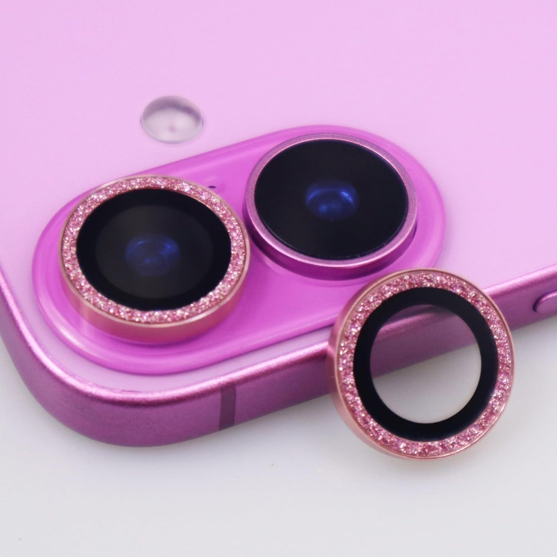 for iPhone 16/16 Plus Camera Lens Protector Bling Glitter Metal Crystal Tempered Glass Screen Accessories Sparkly Lens Cover for iPhone 16 / 16Plus (Pink) for iPhone 16/16 Plus Camera Lens Protector Bling Glitter Metal Crystal Tempered Glass Screen Accessories Sparkly Lens Cover for iPhone 16 / 16Plus (Pink)