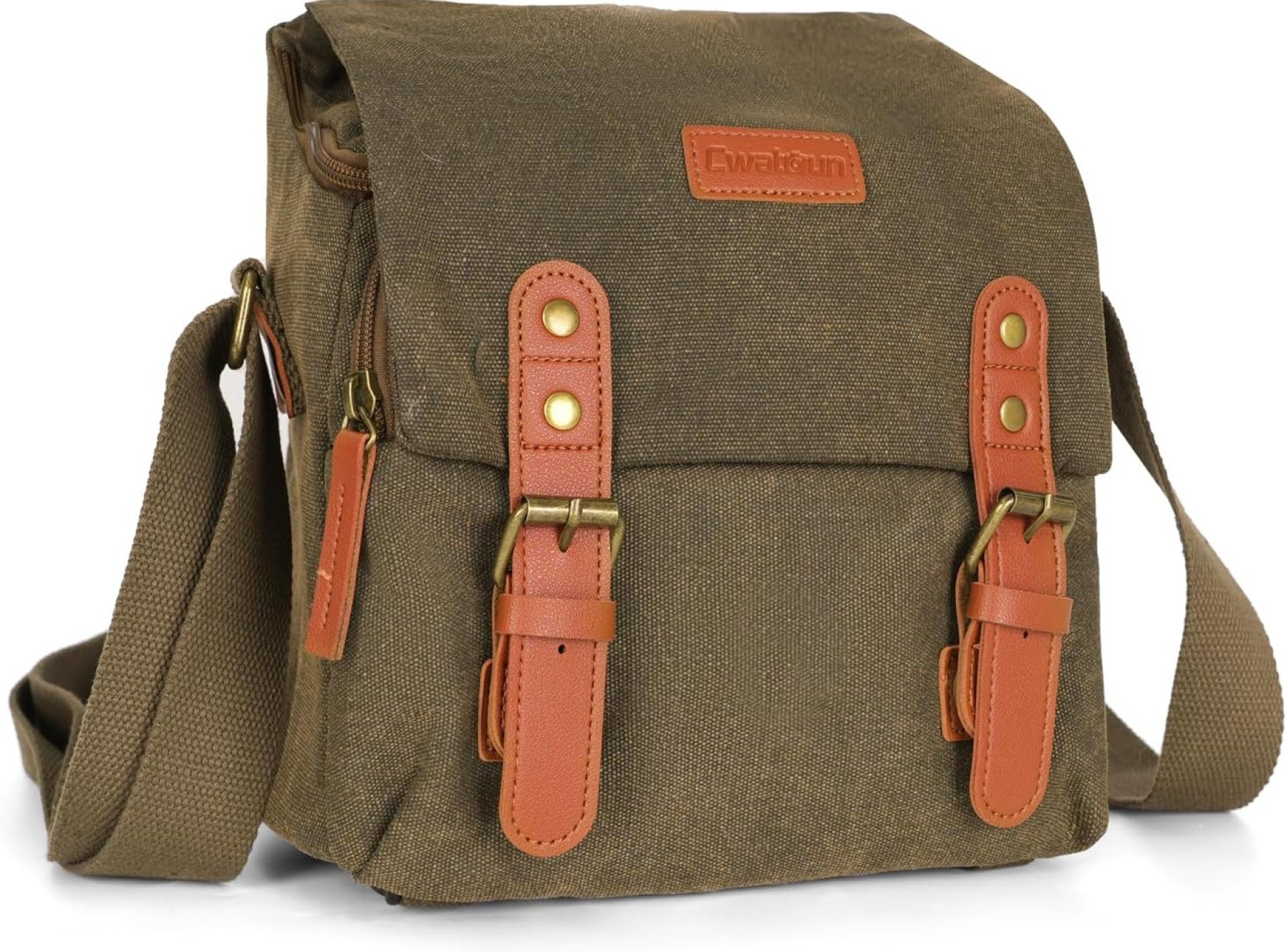 Cwatcun Small Camera Bag Compact Canvas Camera Messenger Bag, Digital Camera Shoulder Case, Travel Photography Bag for Canon, Nikon, Sony, Fuji DSLR/SLR/Mirrorless Cameras, Lens and Accessories Cwatcun Small Camera Bag Compact Canvas Camera Messenger Bag, Digital Camera Shoulder Case, Travel Photography Bag for Canon, Nikon, Sony, Fuji DSLR/SLR/Mirrorless Cameras, Lens and Accessories