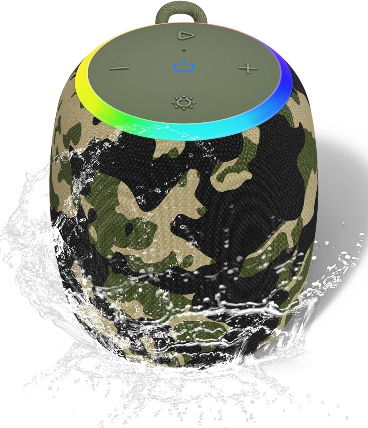 Bluetooth Speaker with IPX6 Waterproof, Wireless Blue Tooth 5.3, 15W Stereo Sound, TWS Pairing, 15H Playtime Small Shower Portable Speakers for Outdoor Home Party Gift, Camouflage Bluetooth Speaker with IPX6 Waterproof, Wireless Blue Tooth 5.3, 15W Stereo Sound, TWS Pairing, 15H Playtime Small Shower Portable Speakers for Outdoor Home Party Gift, Camouflage
