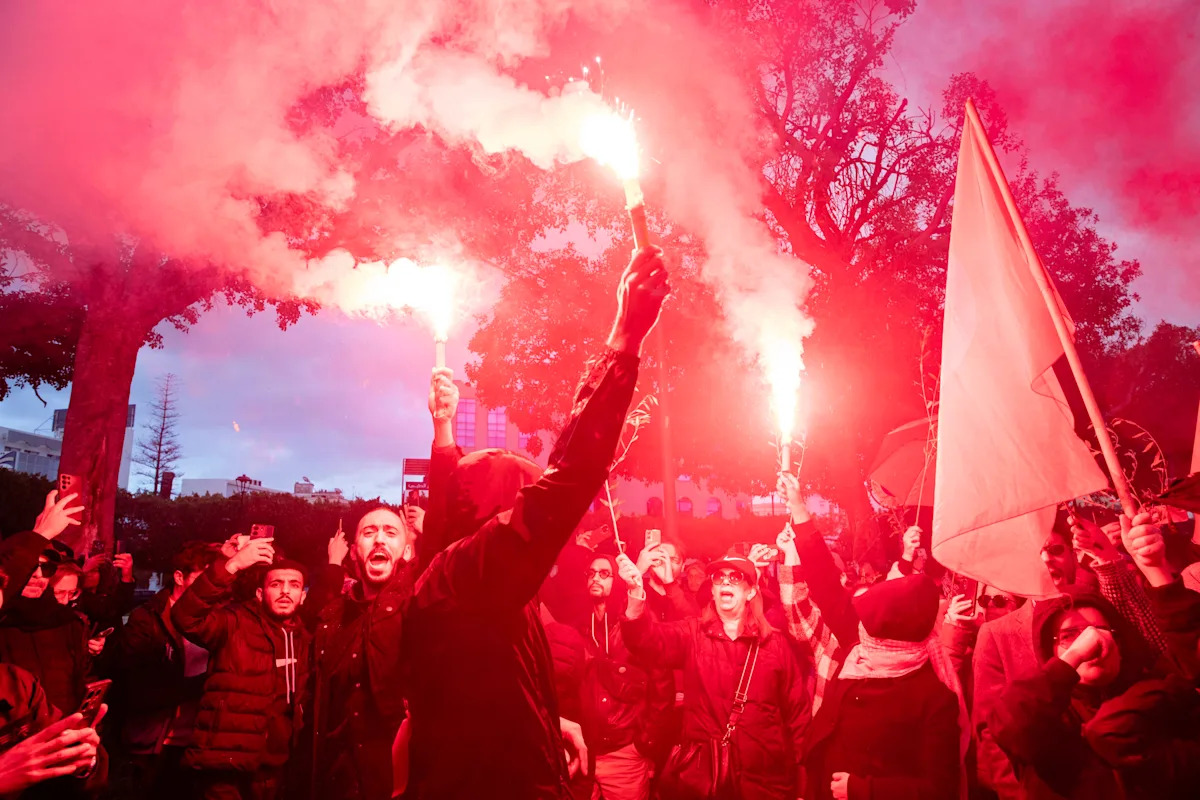 Hundreds protest in Tunisia over president’s escalating crackdown on freedoms Hundreds protest in Tunisia over president’s escalating crackdown on freedoms