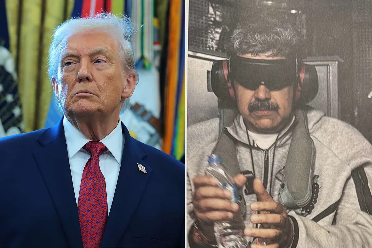 Trump Shares Photo of Captured Venezuelan President Nicolás Maduro Blindfolded, Handcuffed on U.S. War Ship Trump Shares Photo of Captured Venezuelan President Nicolás Maduro Blindfolded, Handcuffed on U.S. War Ship