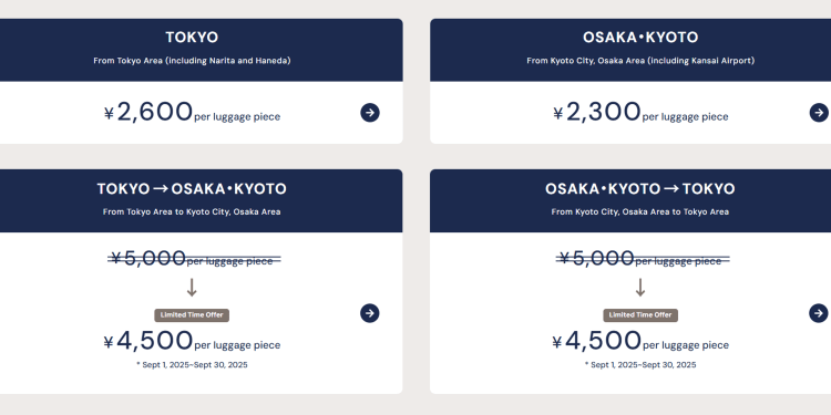 MIMARU bietet nun auch am selben Tag Gepäcklieferungen zwischen Tokio und Osaka/Kyoto an MIMARU bietet nun auch am selben Tag Gepäcklieferungen zwischen Tokio und Osaka/Kyoto an