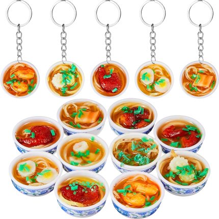 Hicarer 10 Pieces Mini Toy Food Keychain PVC Simulation Flower Bowl Noodle Keychain Creative Cute Delicious Food Keyring Kitchen Dollhouse Accessories School Bag Key Pendant Accessories Hicarer 10 Pieces Mini Toy Food Keychain PVC Simulation Flower Bowl Noodle Keychain Creative Cute Delicious Food Keyring Kitchen Dollhouse Accessories School Bag Key Pendant Accessories