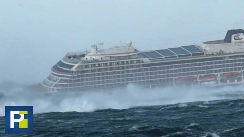 Los momentos de pánico que se vivieron dentro de un crucero por una fuerte tormenta cerca a Noruega Los momentos de pánico que se vivieron dentro de un crucero por una fuerte tormenta cerca a Noruega