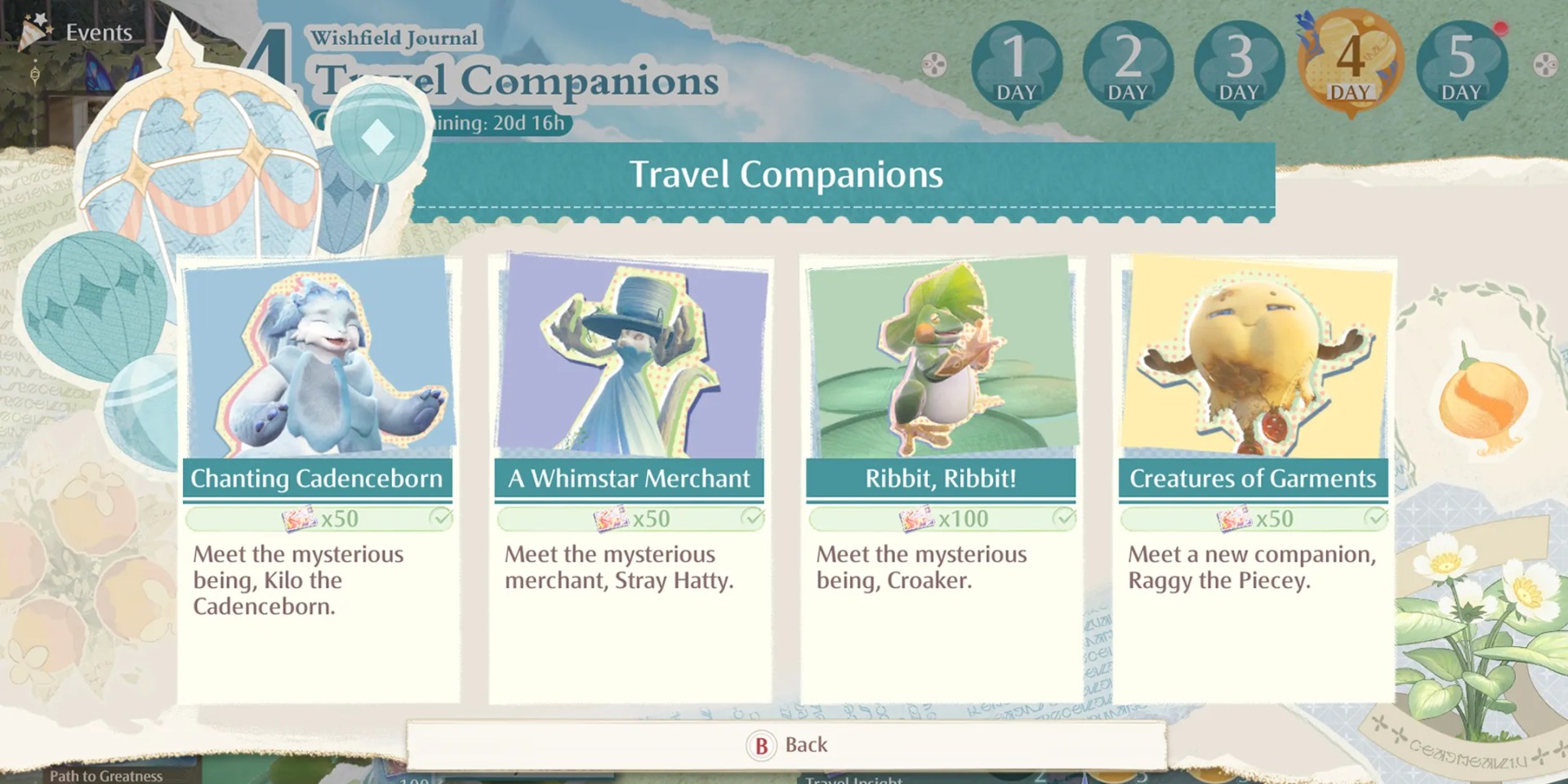 Wishfield Journal Day 4 (Travel Companion Locations) In Infinity Nikki Wishfield Journal Day 4 (Travel Companion Locations) In Infinity Nikki
