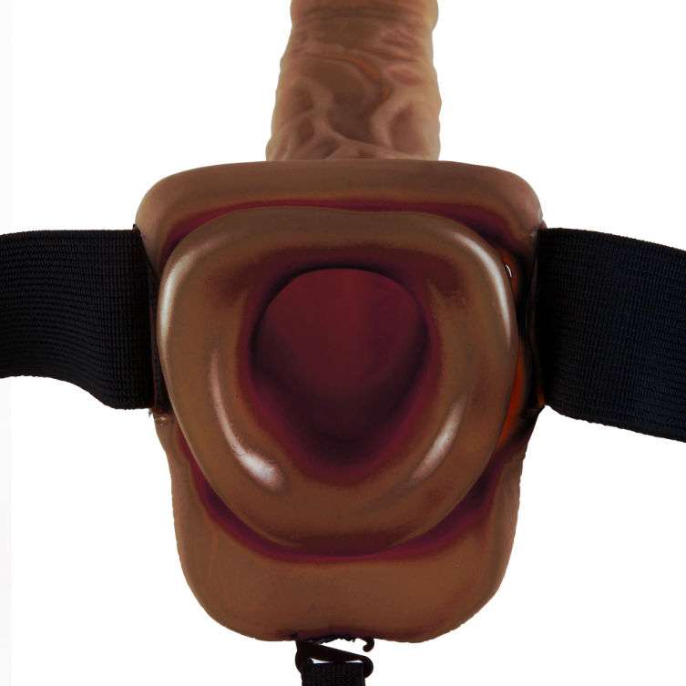 FETISH FANTASY SERIES – SANGLE CREUSE 9 AVEC BOULES 22.9CM MARRON