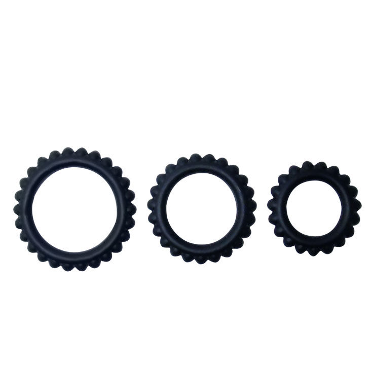 BAILE – TITAN SET 3 PCS COCK RING NOIR 2.8 + 2.4 + 1.9 CM