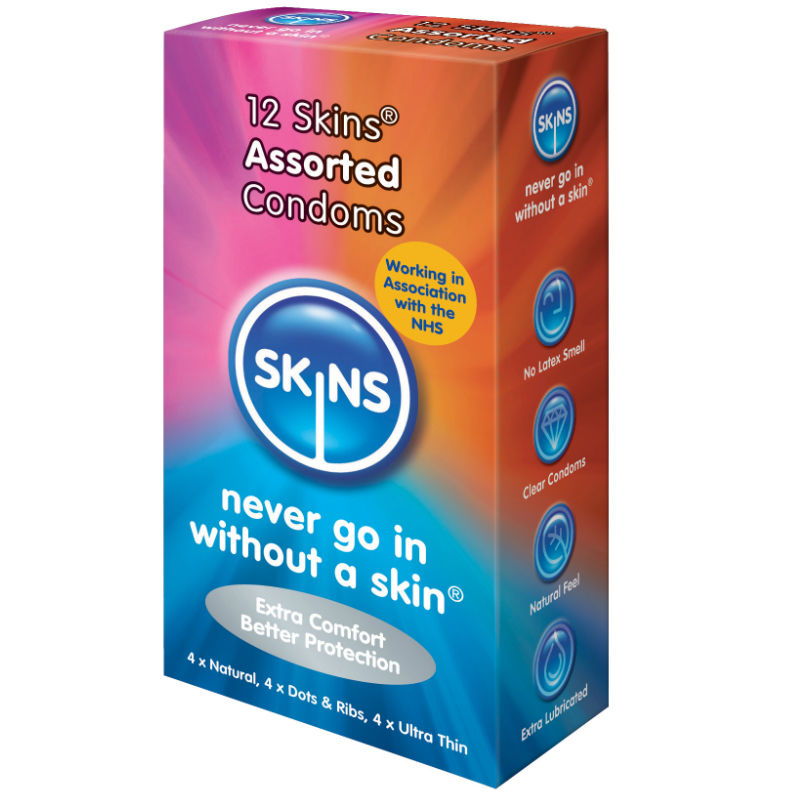 SKINS – PRÉSERVATIFS ASSORTIS PACK DE 12