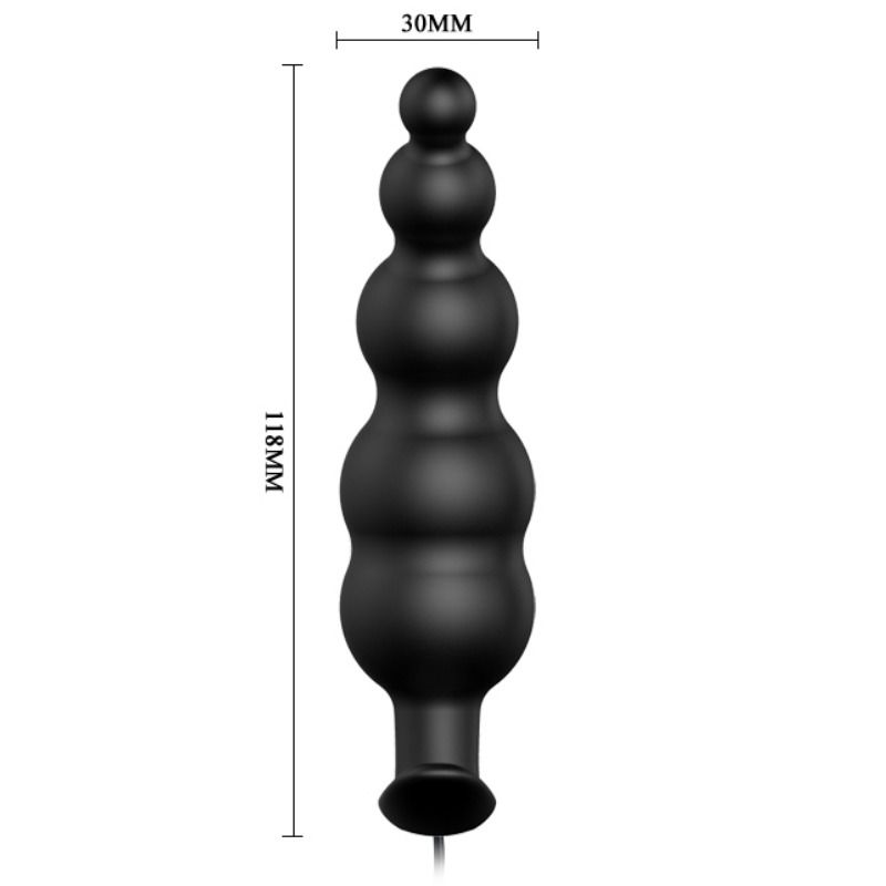 PRETTY LOVE – PLUG ANAL SILICONE EXTRA STIMULATION ET 12 MODES DE VIBRATION NOIR