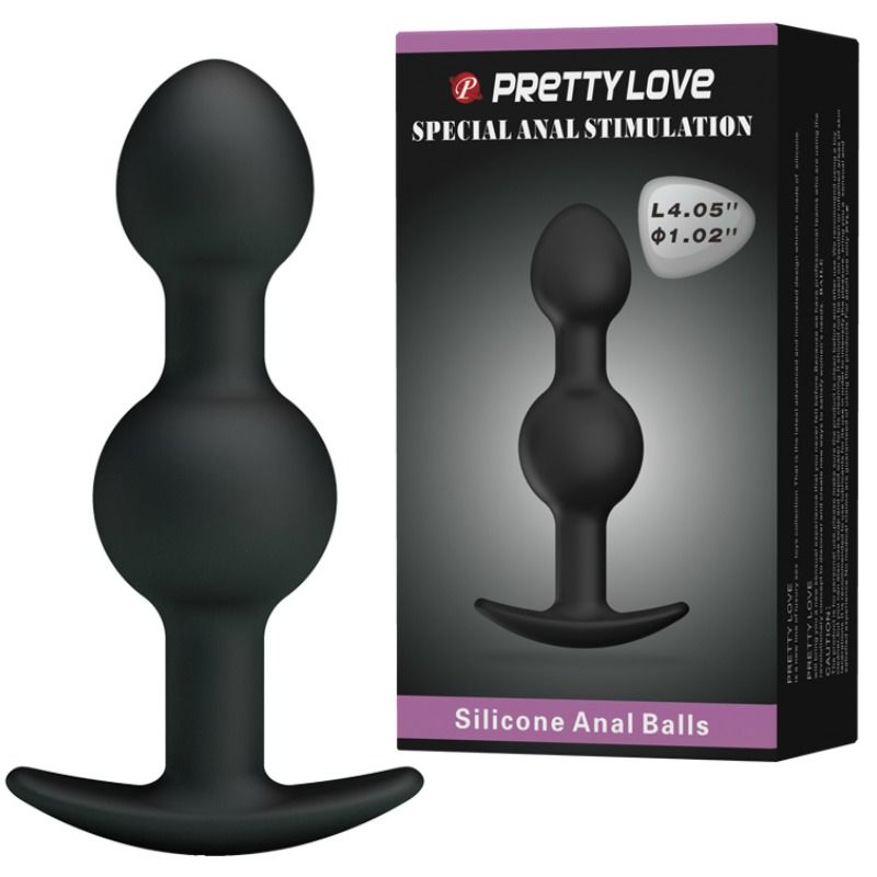PRETTY LOVE – BALLES ANAL EN SILICONE SPÉCIALE STIMULATION 10.3 CM NOIRES