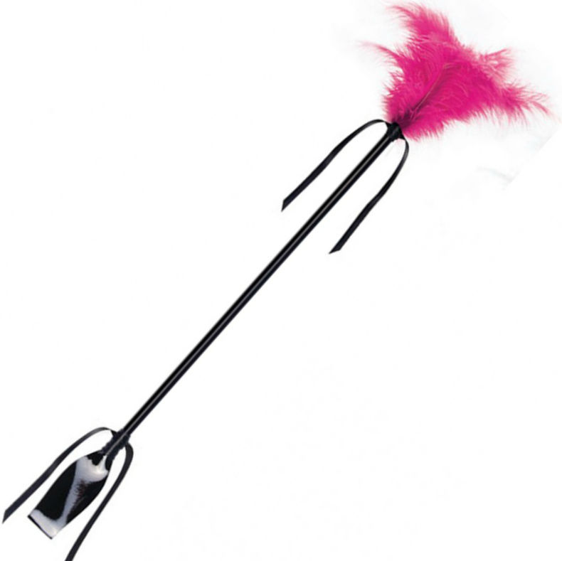 SECRETPLAY – FOUET  FEATHER NOIR ET FUCHSIA