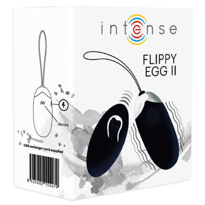 INTENSE – OEUF VIBRANT FLIPPY II AVEC TÉLÉCOMMANDE NOIR