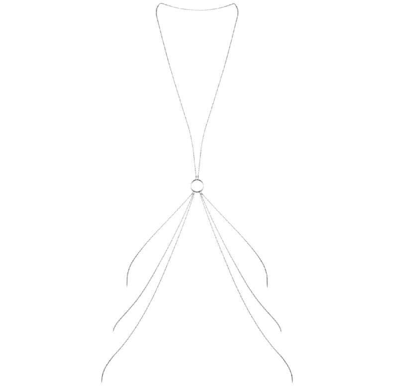 BIJOUX – MAGNIFIQUE CHAÎNES MÉTALLIQUES POUR LE CORPS 8 ARGENT