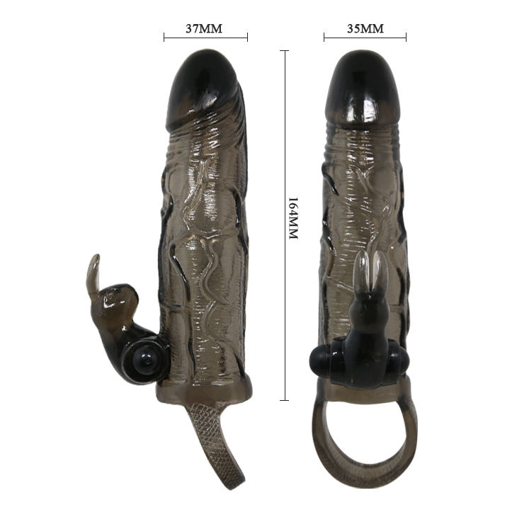 BAILE – COUVRE-PÉNIS BRAVE MAN AVEC LAPIN NOIR 16.5 CM