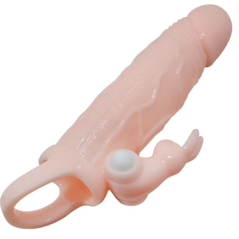 BAILE – COUVERCLE DE PÉNIS BRAVE MAN AVEC CHAIR DE LAPIN ET DOUBLE MOTEUR 16.5 CM