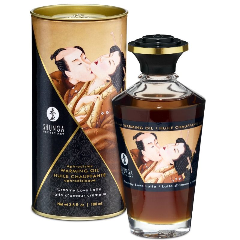 SHUNGA – HUILE DE MASSAGE À EFFET CHALEUR SAVEUR CREAMY LOVE LATTE 100 ML