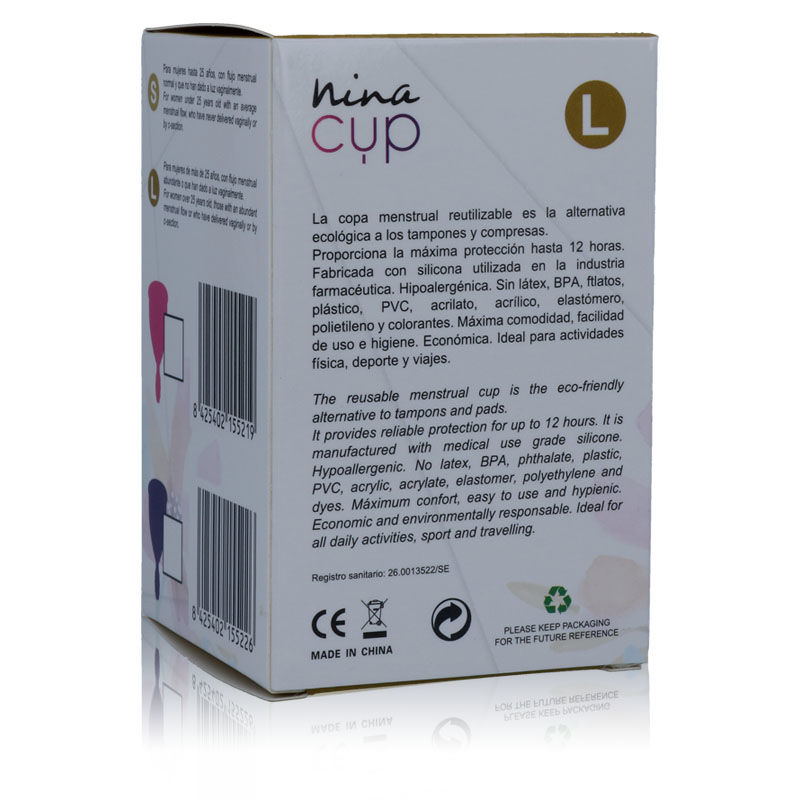 NINA KIKÍ – COUPE MENSTRUELLE ROSE – TAILLE L
