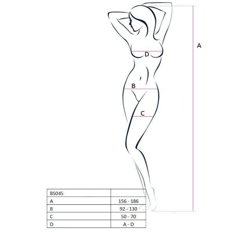 PASSION – FEMME BS045 BODYSTOCKING BLANC TAILLE UNIQUE