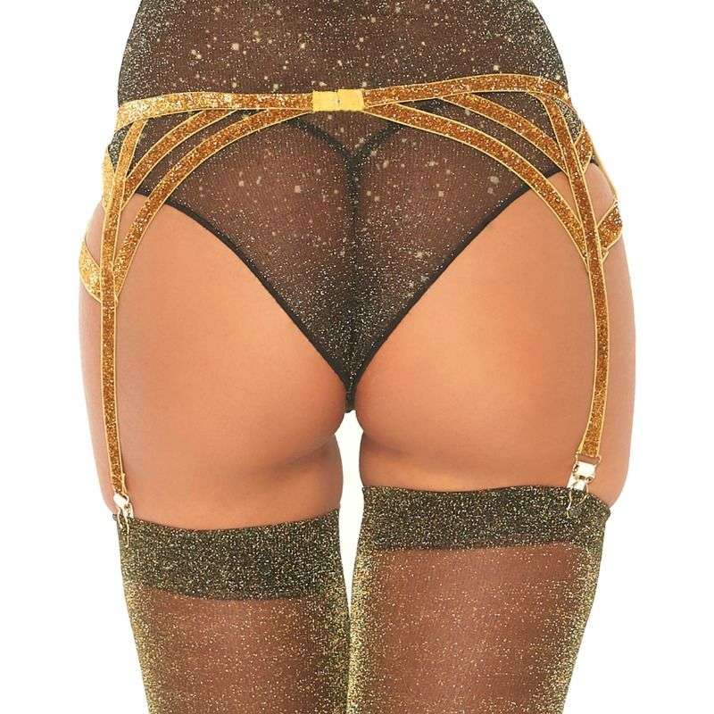 LEG AVENUE – PORTE-JARRETELLES ÉLASTIQUE LUREX TAILLE UNIQUE