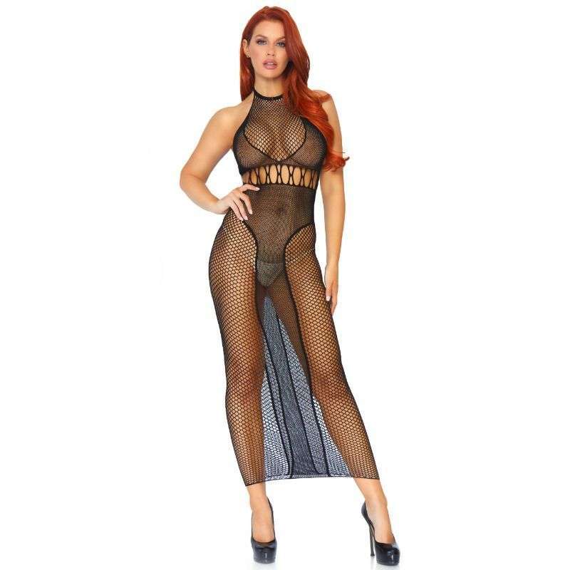 LEG AVENUE – ROBE SANS DOS DOUBLE FILET LISSE