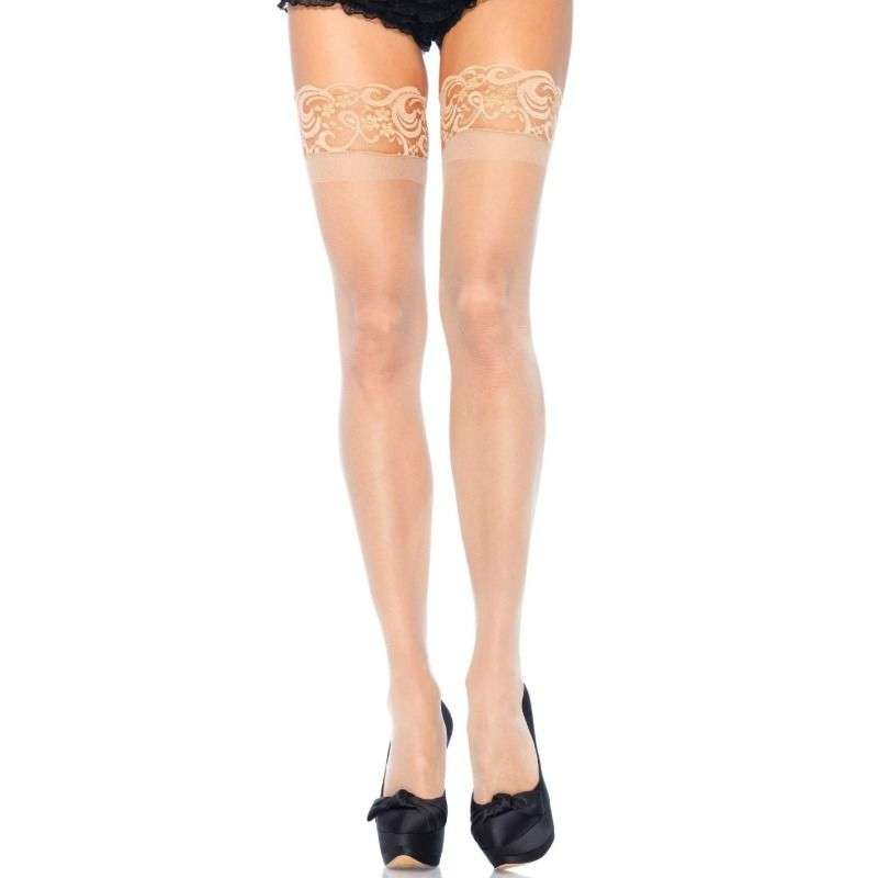 LEG AVENUE – TAILLE PLUS SHEER STAY UPS BEIGE TAILLE PLUS