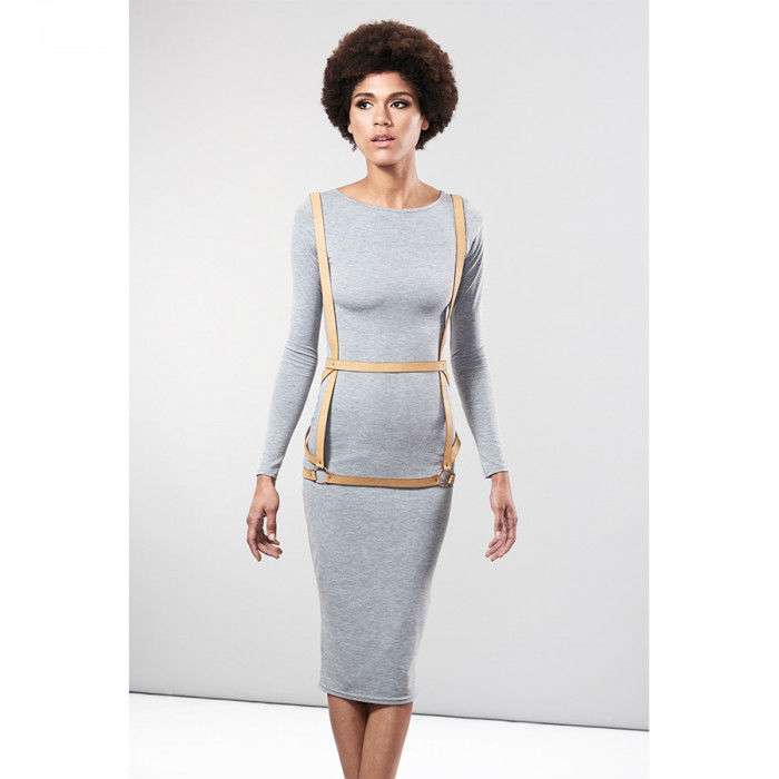 BIJOUX – INDISCRETS MAZE HARNAIS FORME ROBE MARRON