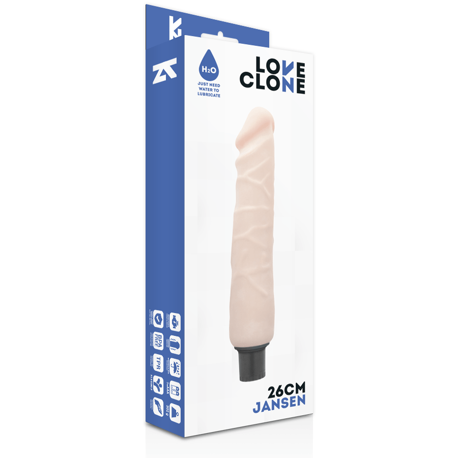 LOVECLONE – VIBRATEUR AUTOLUBRIFIANT JANSEN 26 CM -O- 4.2 CM