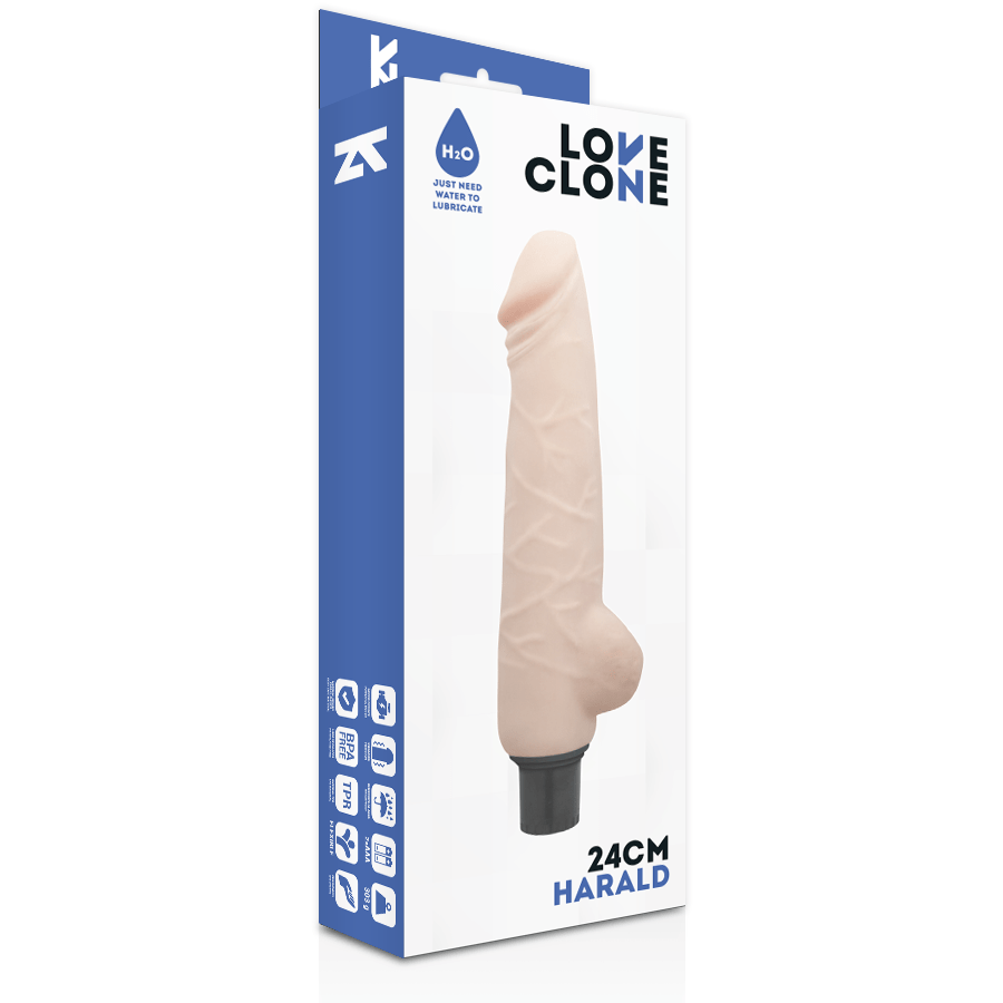 LOVECLONE – VIBRATEUR AUTOLUBRIFIANT HARALD 24 CM -O- 4 CM