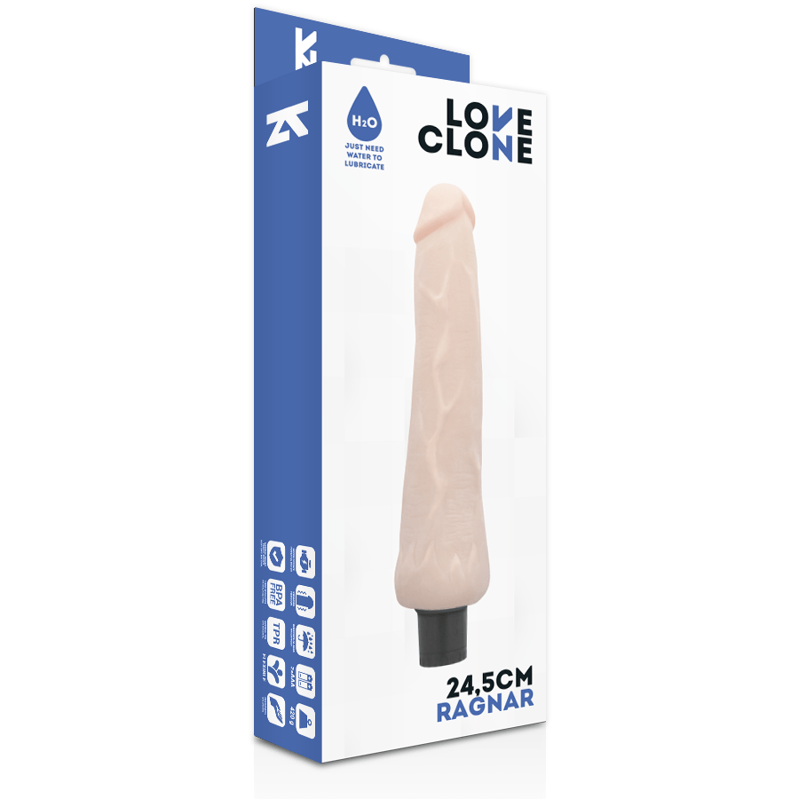 LOVECLONE – VIBRATEUR AUTOLUBRIFIANT RAGNAR 24.5 CM -O- 3.5 CM